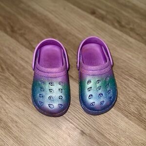 Purple and Green Sandals with Ombré Design